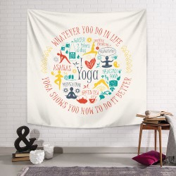 Asanas Yoga Duvar Örtüsü Asanas Yoga Duvar Örtüsü