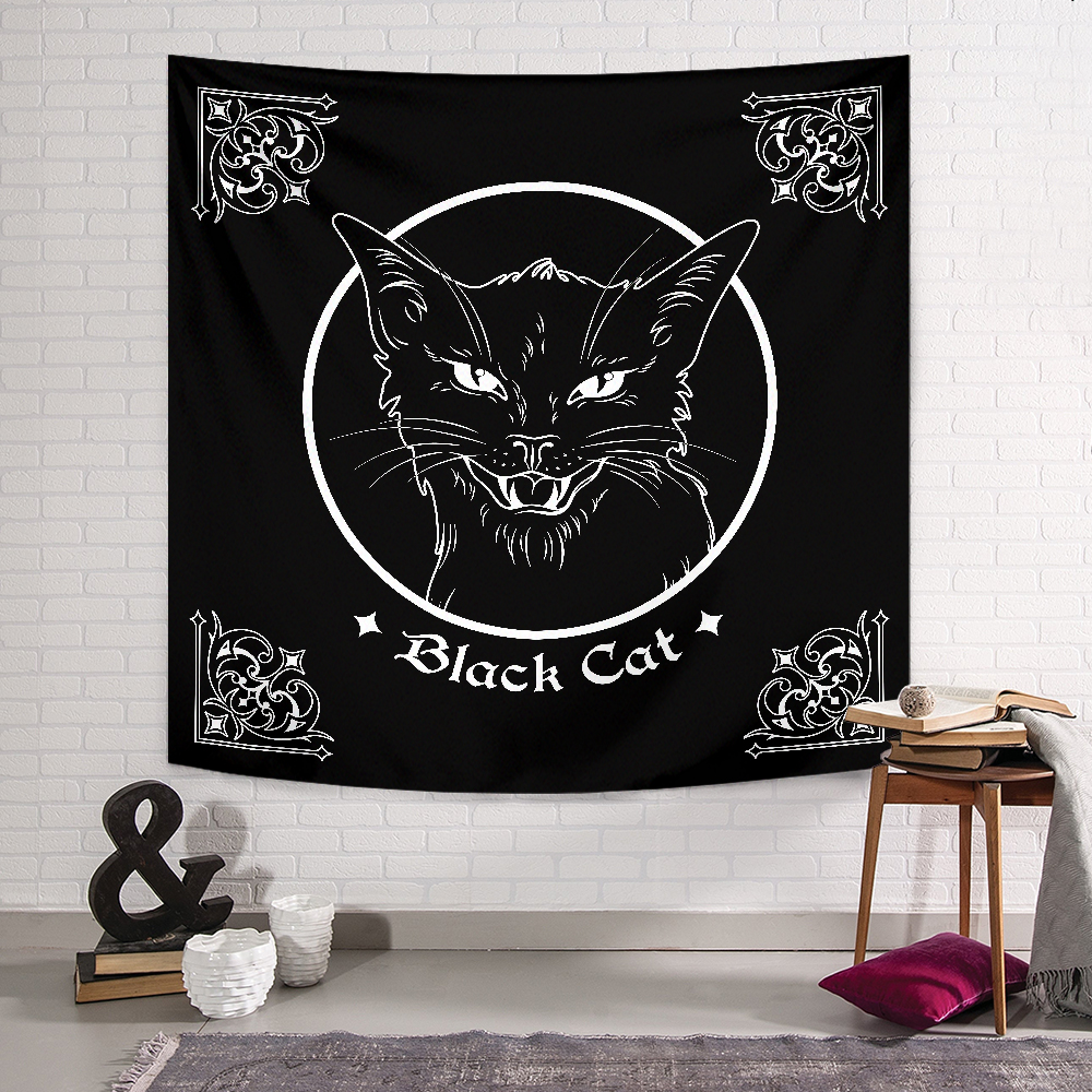 Black Cat Duvar Örtüsü