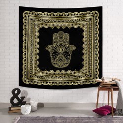 Black Tattoo Hamsa Duvar Örtüsü Black Tattoo Hamsa Duvar Örtüsü