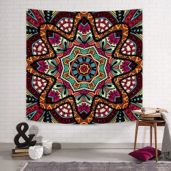 Etnik Geometrik Mandala Duvar Örtüsü