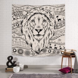 Etnik Minimal Aslan Duvar Örtüsü