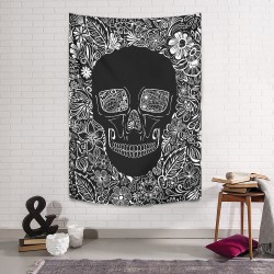 Flower Skull Duvar Örtüsü Flower Skull Duvar Örtüsü