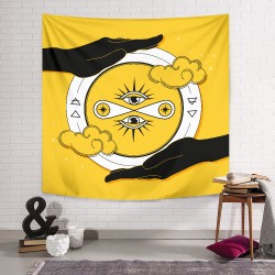 Hand Eyes Yellow Duvar Örtüsü Hand Eyes Yellow Duvar Örtüsü