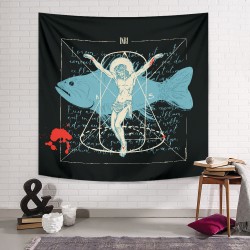 Jesus Pisces Duvar Örtüsü