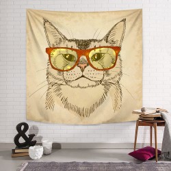 Led Gözlüklü Kedi Duvar Örtüsü Led Gözlüklü Kedi Duvar Örtüsü