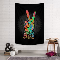 Love Peace Mandala Duvar Örtüsü