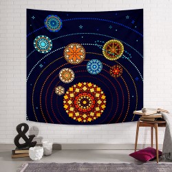 Mandala ve Güneş Sistemi Duvar Örtüsü Mandala ve Güneş Sistemi Duvar Örtüsü