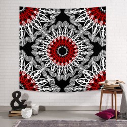Red White Mandala Duvar Örtüsü Red White Mandala Duvar Örtüsü