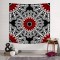 Red White Mandala Duvar Örtüsü