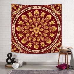 Red Yellow Carpet Mandala Duvar Örtüsü Red Yellow Carpet Mandala Duvar Örtüsü