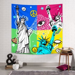 Renkli Özgürlük Anıtı Duvar Örtüsü Renkli Özgürlük Anıtı Duvar Örtüsü