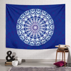 Saks Mavisi Mandala Duvar Örtüsü Saks Mavisi Mandala Duvar Örtüsü