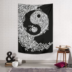 Siyah Beyaz Yin Yang Duvar Örtüsü Siyah Beyaz Yin Yang Duvar Örtüsü