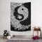 Siyah Beyaz Yin Yang Duvar Örtüsü