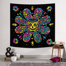 Skull Flower Color Duvar Örtüsü Skull Flower Color Duvar Örtüsü