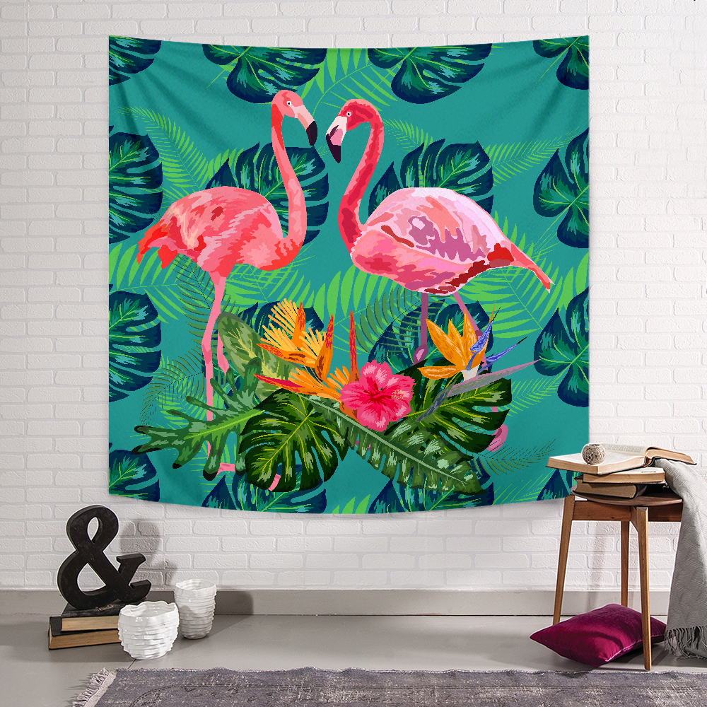 Tropikal Flamingo Duvar Örtüsü