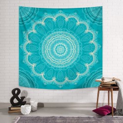Turkuaz Floral Mandala Duvar Örtüsü Turkuaz Floral Mandala Duvar Örtüsü