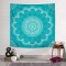 Turkuaz Floral Mandala Duvar Örtüsü