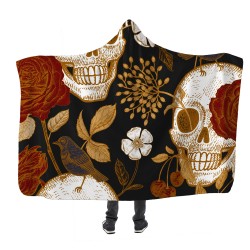 Orange Skulls Kapşonlu Battaniye