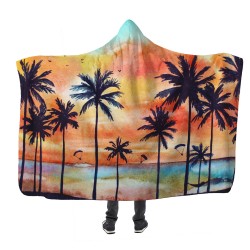 Palm Trees Kapşonlu Battaniye