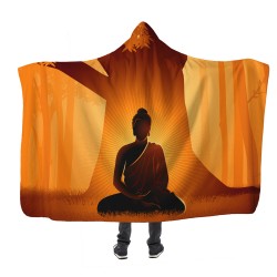 Ağaç Başında Oturan Buddha Kapşonlu Battaniye Ağaç Başında Oturan Buddha Kapşonlu Battaniye