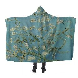 Van Gogh Almond Blossom Kapşonlu Battaniye