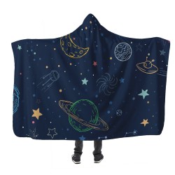 Astronomik Semboller Kapşonlu Battaniye Astronomik Semboller Kapşonlu Battaniye