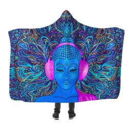 Colorful Buddha Kapşonlu Battaniye