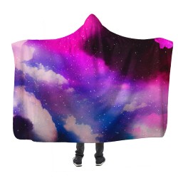 Mor Gökyüzü Kapşonlu Battaniye