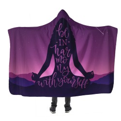 Mor Gökyüzü Meditasyon Kapşonlu Battaniye