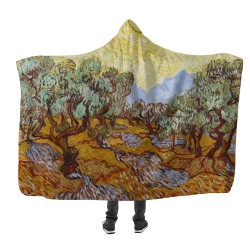 Van Gogh Olive Trees Kapşonlu Battaniye