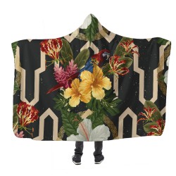 Papağan Çiçek Kapşonlu Battaniye