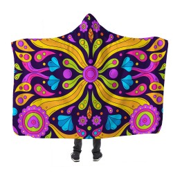 Psikedelik Kalpler Stil Kapşonlu Battaniye