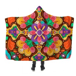 Psikedelik Çizimler Kapşonlu Battaniye