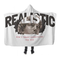 Realistic Heykel Kapşonlu Battaniye