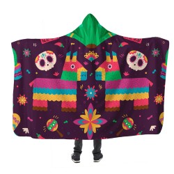 Rengarenk Atlar Kapşonlu Battaniye