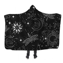 Siyah Kolaj Kapşonlu Battaniye