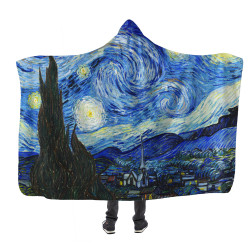 Van Gogh Starry Night Kapşonlu Battaniye Van Gogh Starry Night Kapşonlu Battaniye