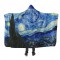 Van Gogh Starry Night Kapşonlu Battaniye