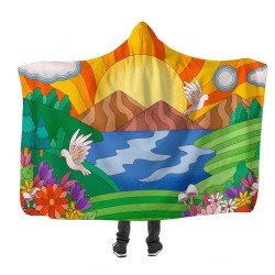 Tropikal Güneş Kapşonlu Battaniye