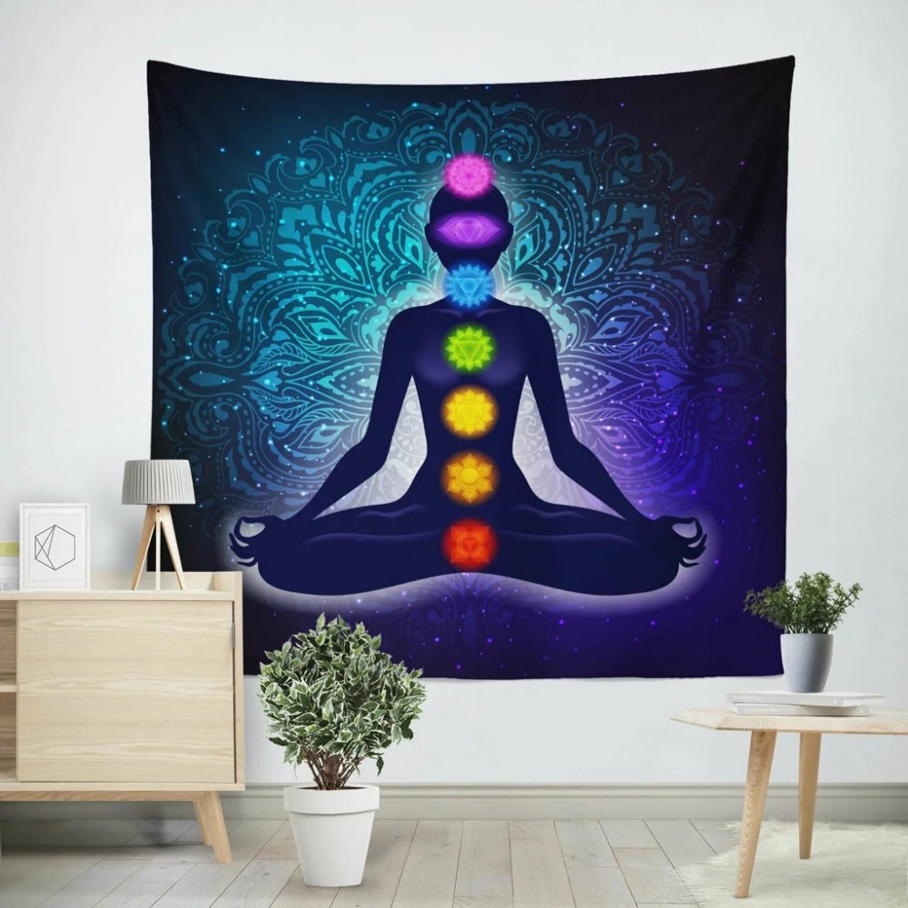 Mandala ve Yoga Duvar Örtüsü