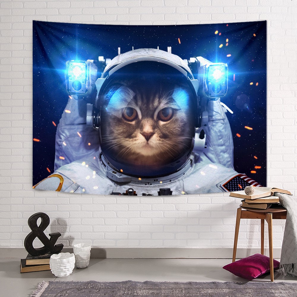 Astronot Kedi Duvar Örtüsü