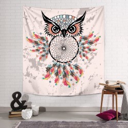 Baykuş Düş Kapanı Mandala Duvar Örtüsü Baykuş Düş Kapanı Mandala Duvar Örtüsü