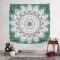 Beyaz Turkuaz Mandala Duvar Örtüsü