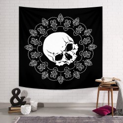Black White Skull Duvar Örtüsü Black White Skull Duvar Örtüsü