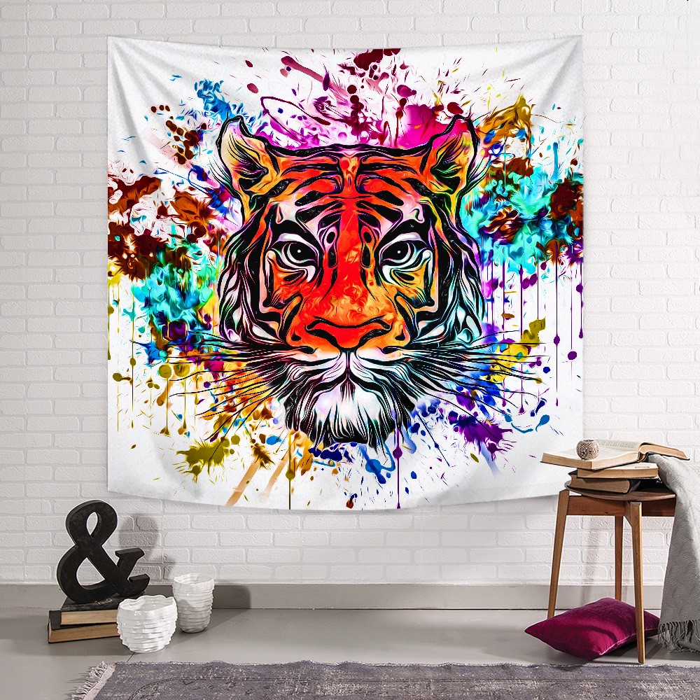 Colorful Tiger Duvar Örtüsü