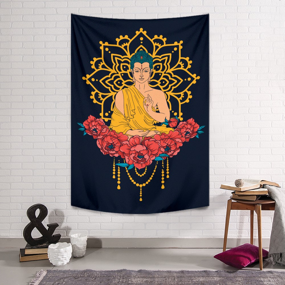 Floral Buddha Duvar Örtüsü