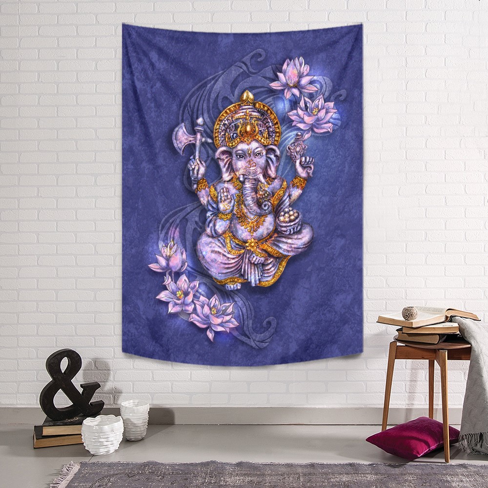 Floral Ganesha Duvar Örtüsü