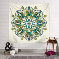 Green Ornament Mandala Duvar Örtüsü  Green Ornament Mandala Duvar Örtüsü
