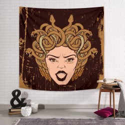 Kahverengi Medusa Duvar Örtüsü 